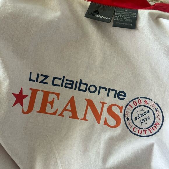 Vintage Womens Jacket Spring Chore Jacket Red Size Medium Oversized Snap - Picture 4 of 11